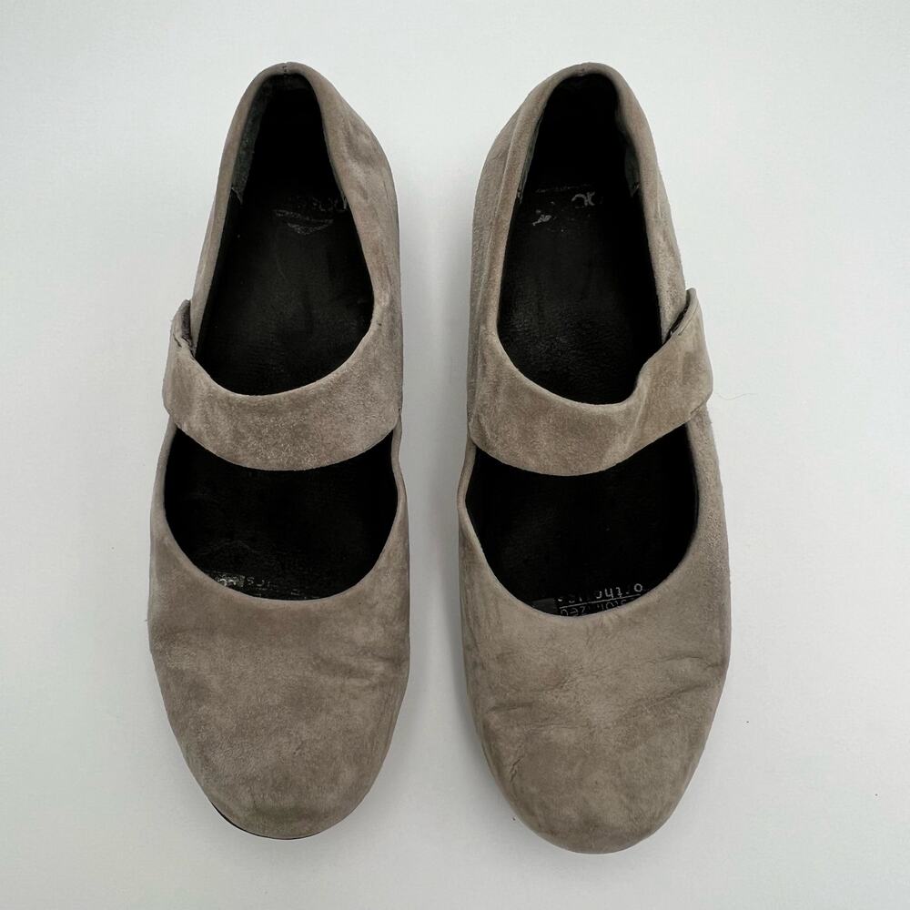Abeo Ella Maryjane Wedge Shoes Womens 8.5 Gray Suede Leather Comfort Walking - Picture 3 of 10